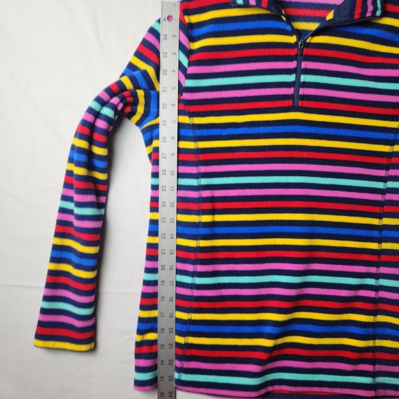 Land End Womens Multi Color Striped Half Zip Fleece Oeko-Tex Pullover Size Small - Picture 10 of 11